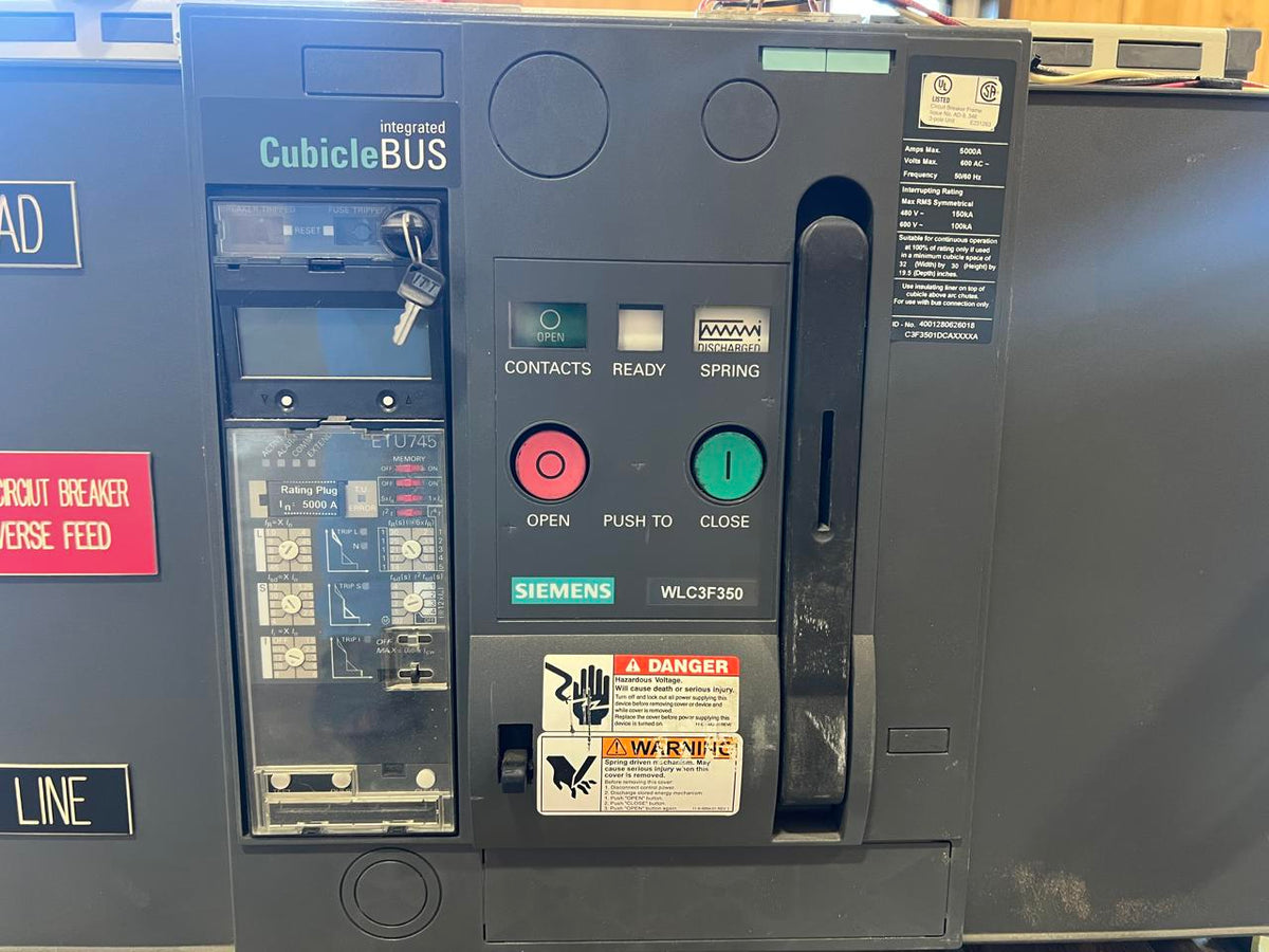5000 Amp Siemens Motorized Braker with Adjustable Trip Unit Includes a GFCI Module