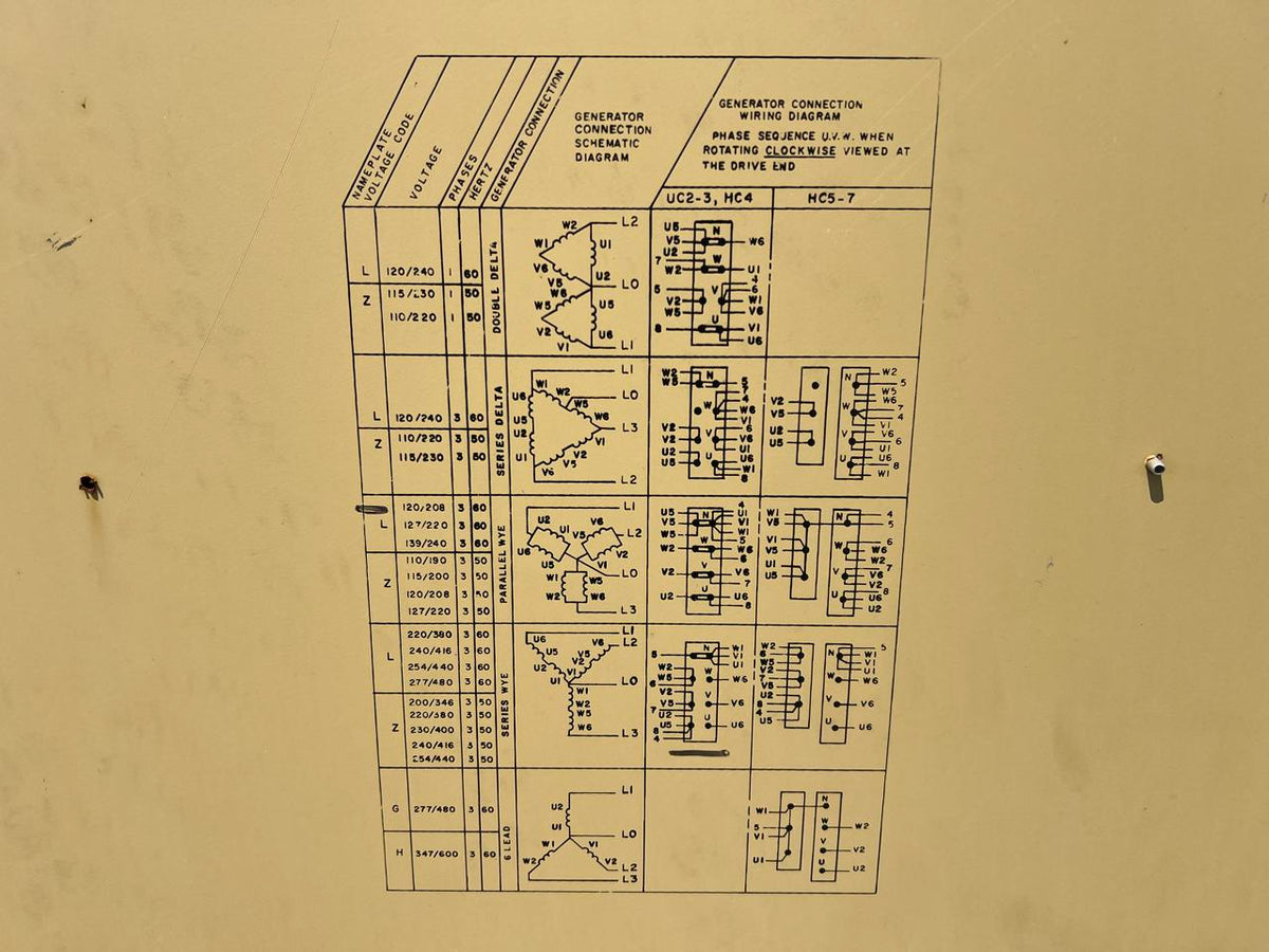 Cummins/Onan Gen End, 300 kW, Year – 1991