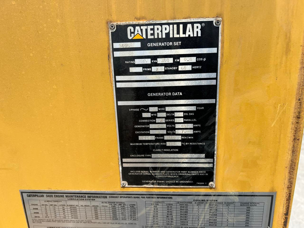 300 kW CAT Gen End with Controller and Breaker and Frame