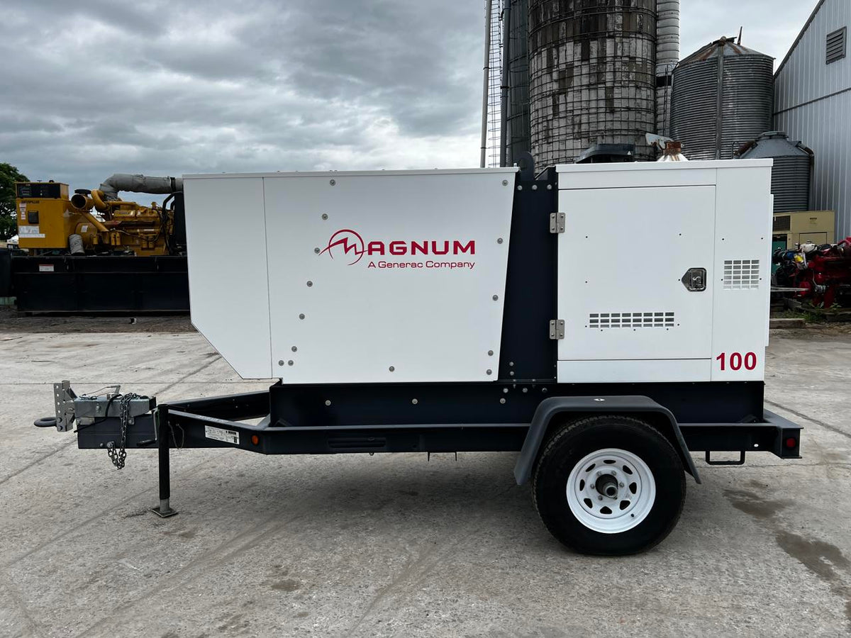 _100 kW Standby/60 kW Continuous Magnum Generator, 9.0L Generac Engine, Year – 2014, 1 Hour, Trailer Mounted