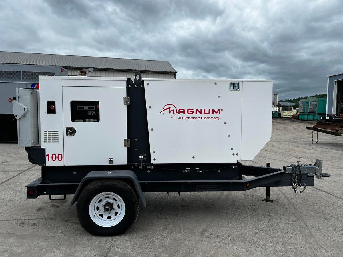 _100 kW Standby/60 kW Continuous Magnum Generator, 9.0L Generac Engine, Year – 2014, 1 Hour, Trailer Mounted