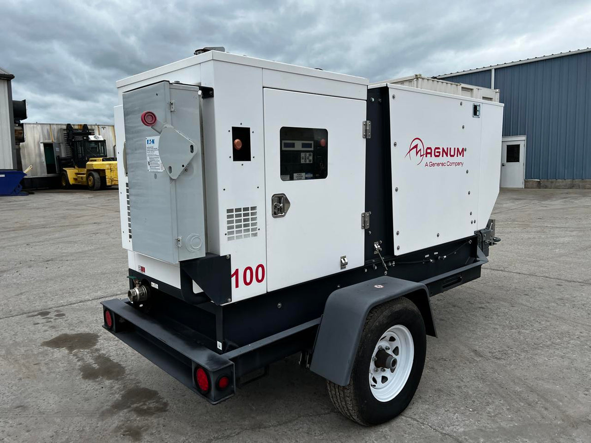 _100 kW Standby/60 kW Continuous Magnum Generator, 9.0L Generac Engine, Year – 2014, 1 Hour, Trailer Mounted