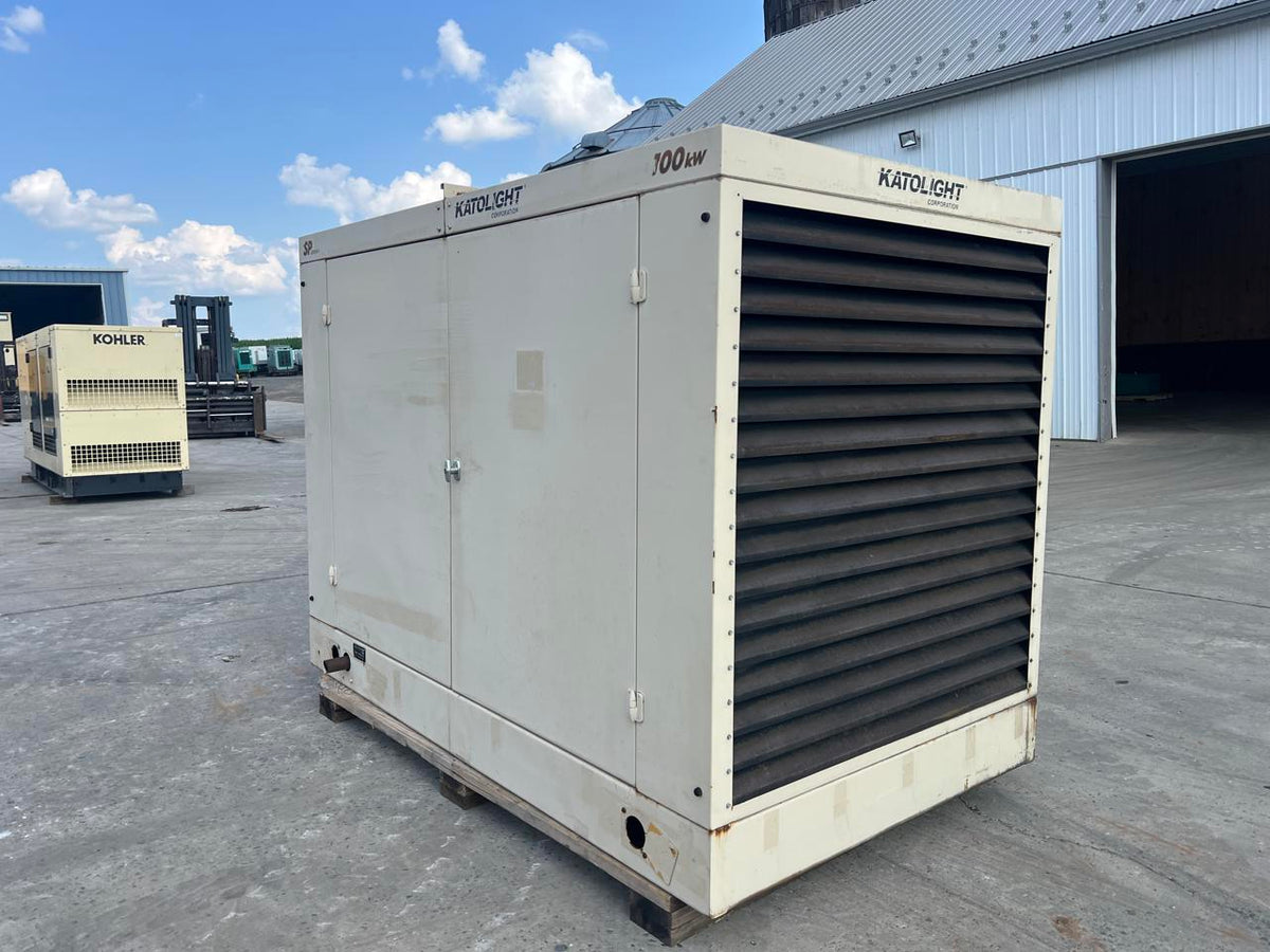 100 kW Katolight Generator, 8.1 Liter PSI Engine, Natural Gas, With Enclosure, 114 Hours, Year – 2002