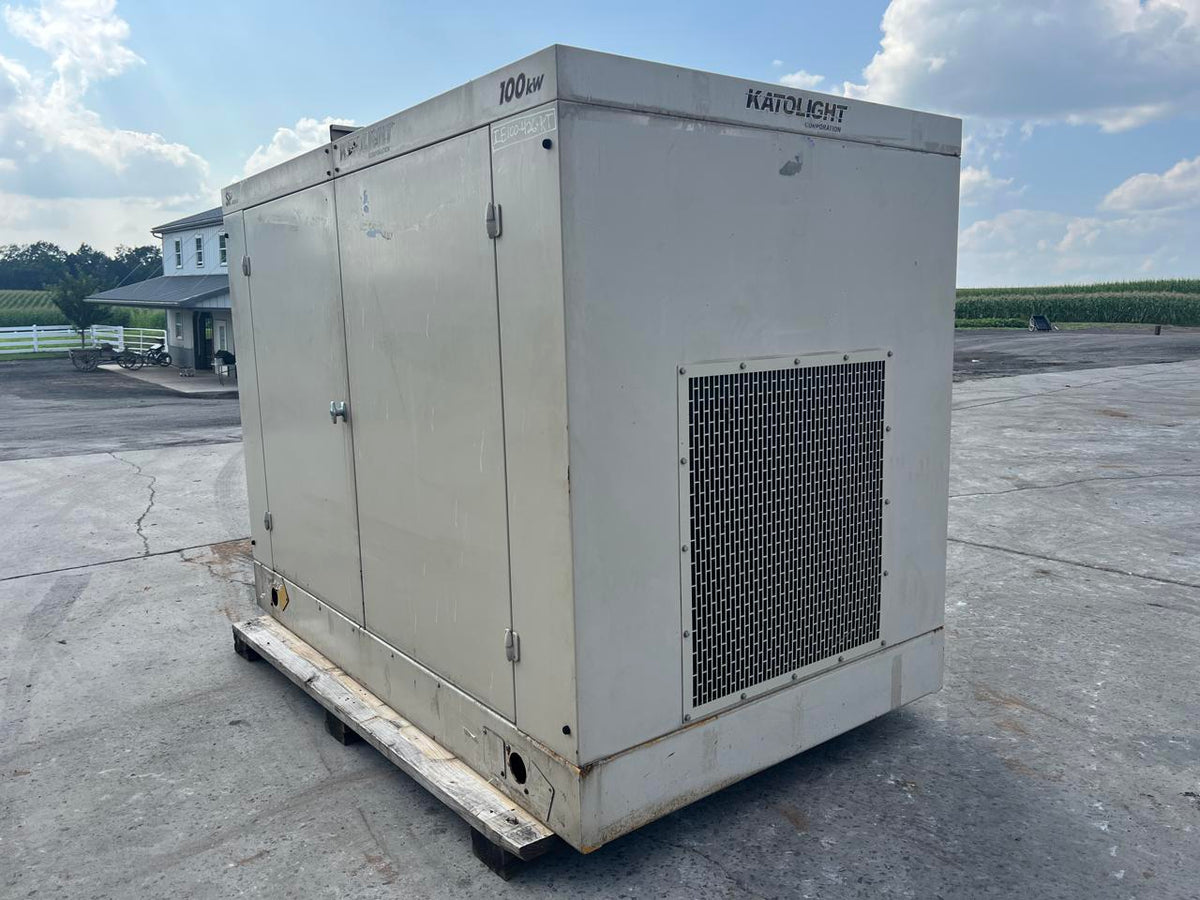 100 kW Katolight Generator, 8.1 Liter PSI Engine, Natural Gas, With Enclosure, 114 Hours, Year – 2002