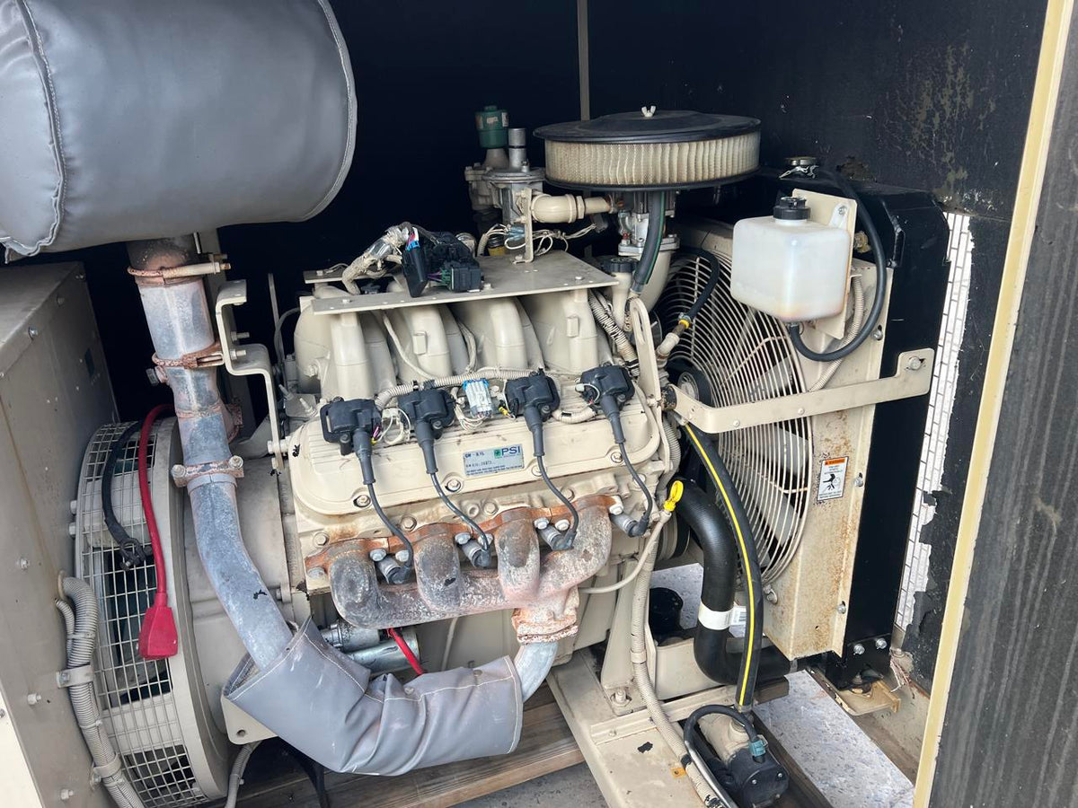 100 kW Katolight Generator, 8.1 Liter PSI Engine, Natural Gas, With Enclosure, 114 Hours, Year – 2002