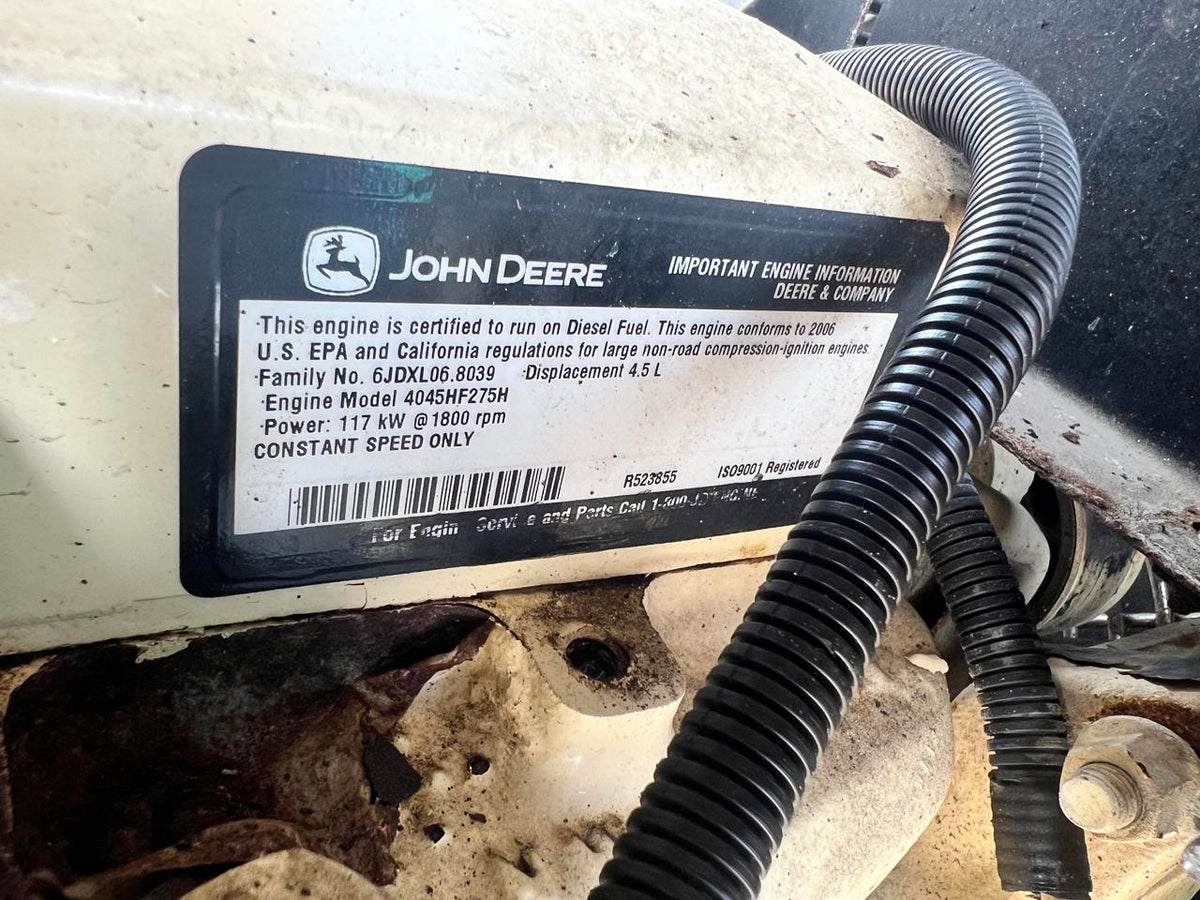 100 kW Kohler Generator, with Enclosure, 4.5 Liter John Deere Engine, Year – 2006, 288 Hours