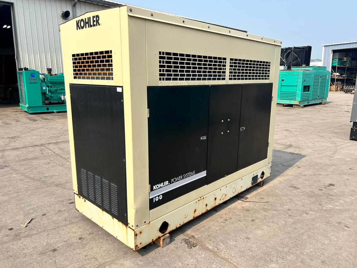 100 kW Kohler Generator, with Enclosure, 4.5 Liter John Deere Engine, Year – 2006, 288 Hours