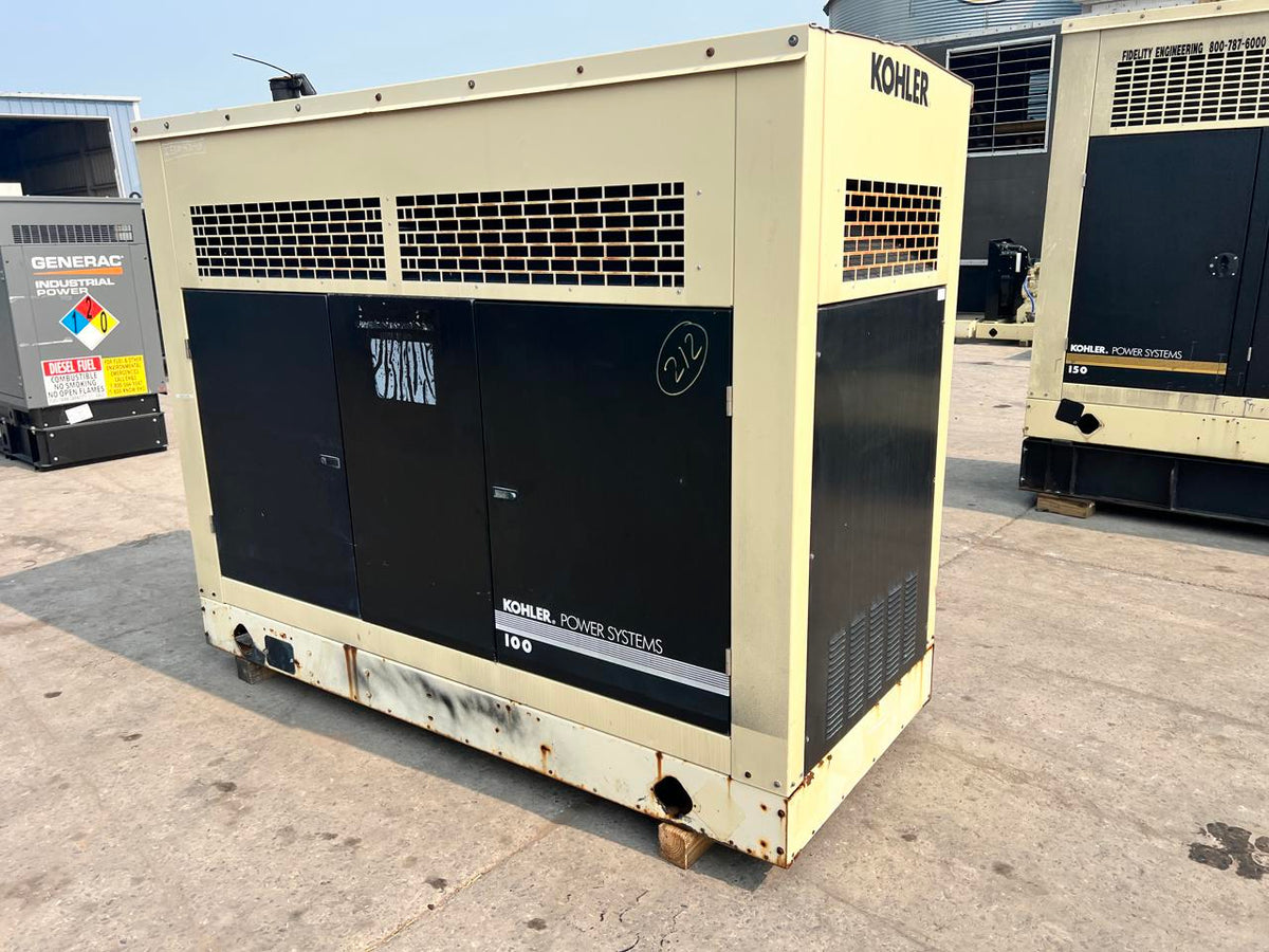 100 kW Kohler Generator, with Enclosure, 4.5 Liter John Deere Engine, Year – 2006, 288 Hours