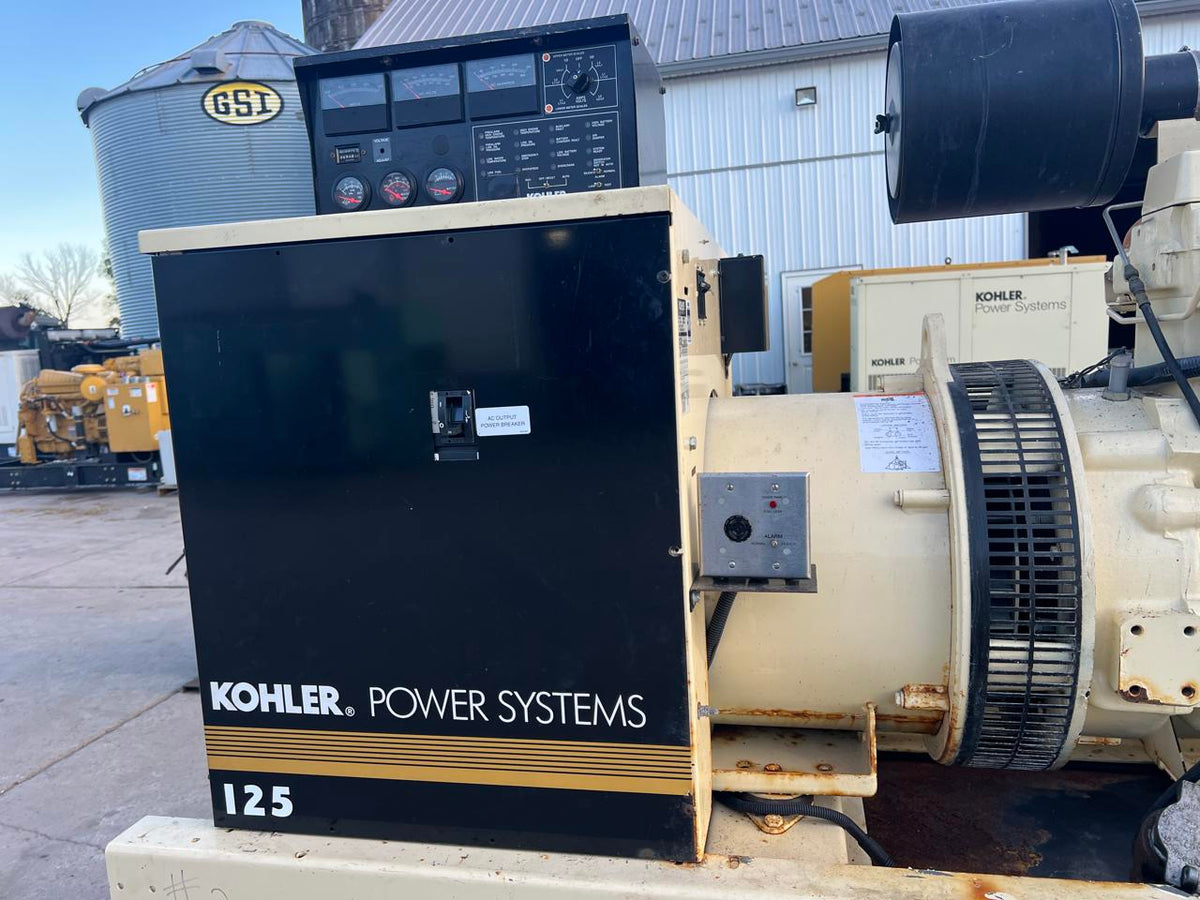 125 kW Kohler Generator, with Base Tank 6.8 Liter Mechanical John Deere Engine, Year – 2006, 607 Hours