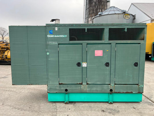 125 kW Cummins/Onan Generator, 8.3 Liter Cummins Engine, 1125 Hours, with Sound Attenuated Enclosure and Base Fuel Tank