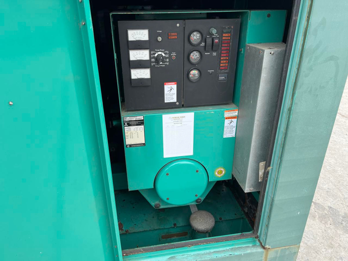 125 kW Cummins/Onan Generator, 8.3 Liter Cummins Engine, 1125 Hours, with Sound Attenuated Enclosure and Base Fuel Tank