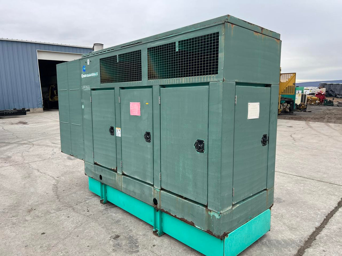 125 kW Cummins/Onan Generator, 8.3 Liter Cummins Engine, 1125 Hours, with Sound Attenuated Enclosure and Base Fuel Tank