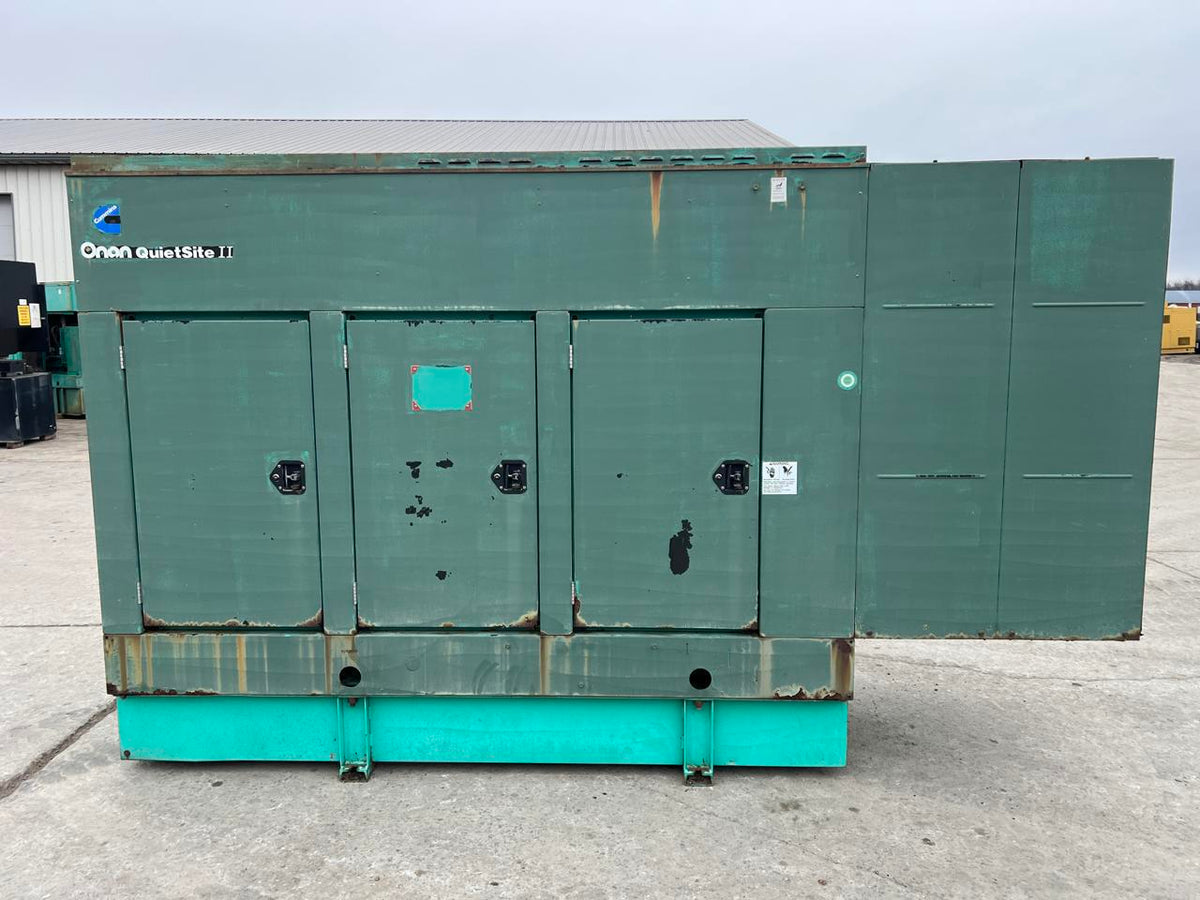 125 kW Cummins/Onan Generator, 8.3 Liter Cummins Engine, 1125 Hours, with Sound Attenuated Enclosure and Base Fuel Tank