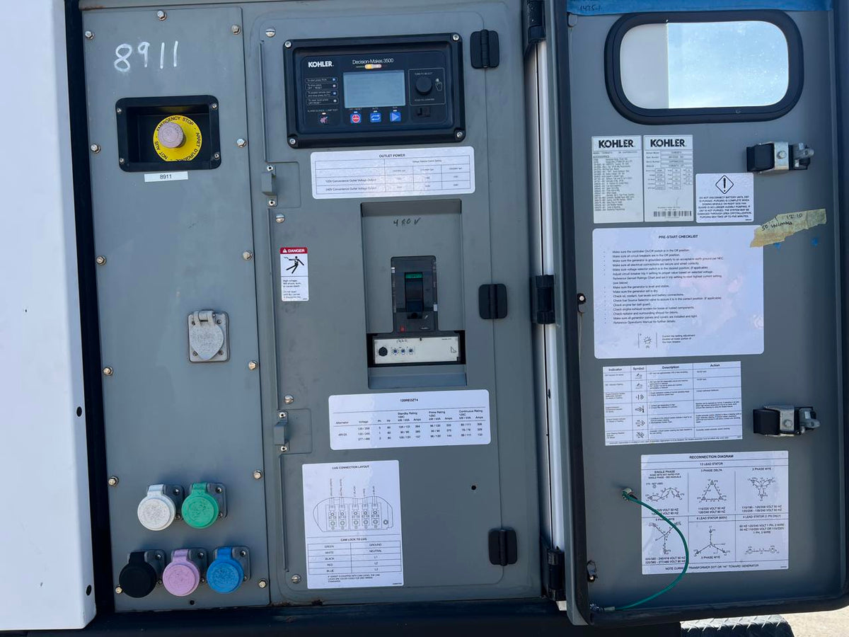 125 kW Kohler Portable Rental Grade Generator, 4.5 Liter John Deere Engine, Year – 2019, 1870 Hours, US EPA Tier 4