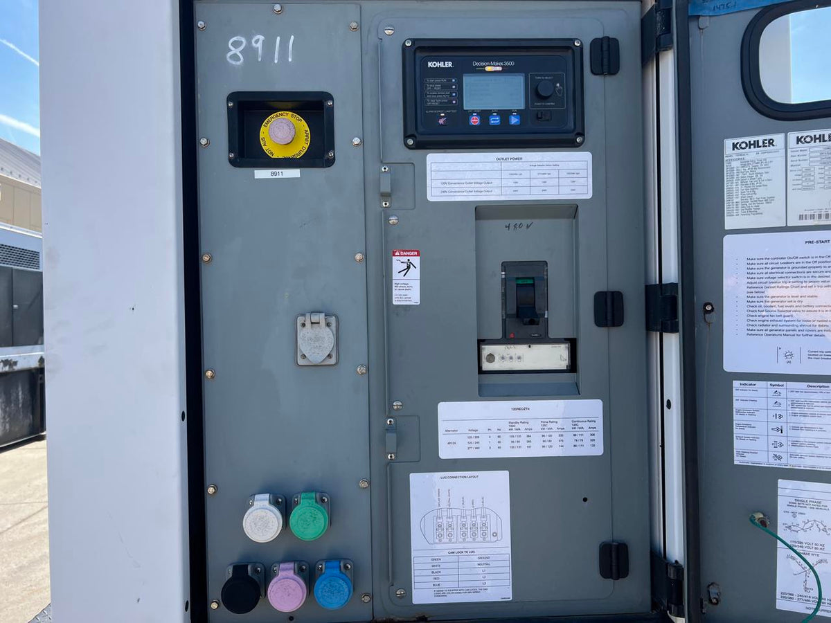 125 kW Kohler Portable Rental Grade Generator, 4.5 Liter John Deere Engine, Year – 2019, 1870 Hours, US EPA Tier 4