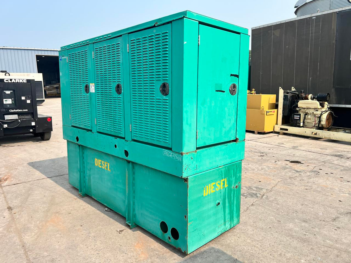 125 kW Cummins/Onan GenSet, with Enclosure and Base Fuel Tank, 8.3 Liter Cummins Engine, Year – 2001, 615 Hours