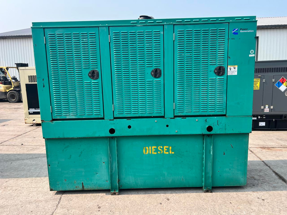 125 kW Cummins/Onan GenSet, with Enclosure and Base Fuel Tank, 8.3 Liter Cummins Engine, Year – 2001, 615 Hours