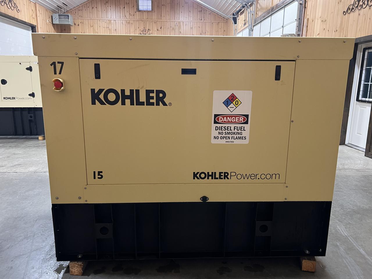 15 kW Kohler Diesel GenSet, Year – 2021, 11 Hours, with Sound Attenuated Enclosure and Base Fuel Tank, US EPA Tier 3 Pre Emissions Engine