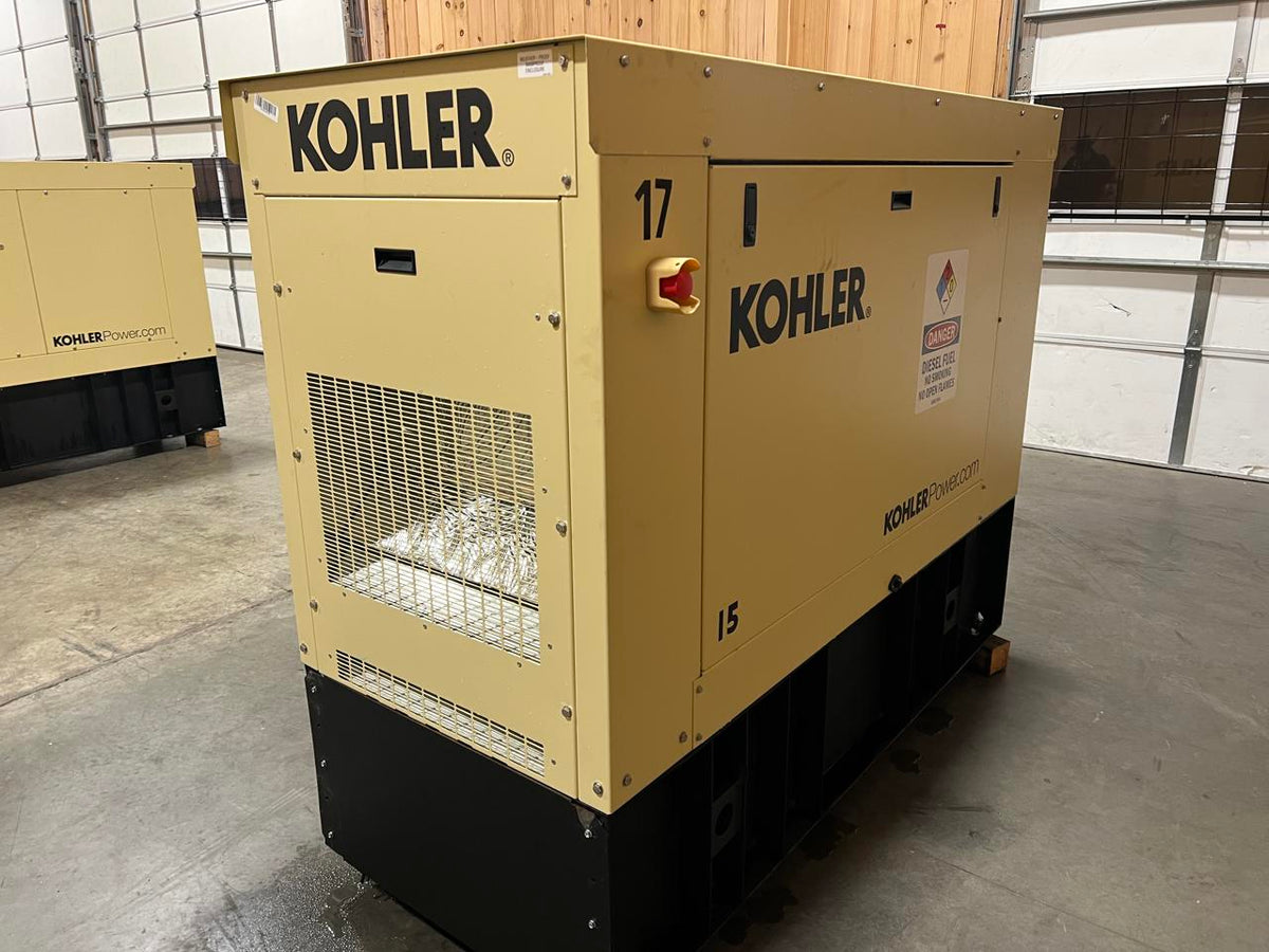 15 kW Kohler Diesel GenSet, Year – 2021, 11 Hours, with Sound Attenuated Enclosure and Base Fuel Tank, US EPA Tier 3 Pre Emissions Engine