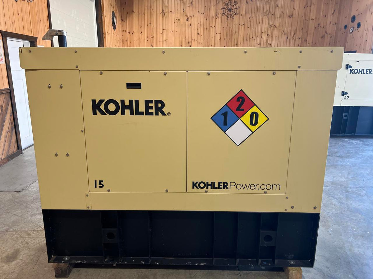15 kW Kohler Diesel Gen Set, Year – 2021, 1 Hour, Enclosed with Sound Attenuated and Base Fuel Tank, US EPA Tier 3 Pre Emission Engine