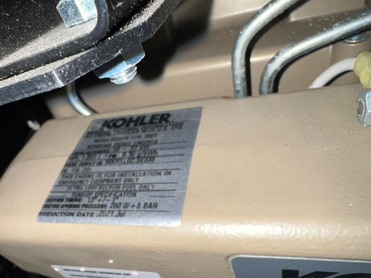 15 kW Kohler Diesel Gen Set, Year – 2021, 1 Hour, Enclosed with Sound Attenuated and Base Fuel Tank, US EPA Tier 3 Pre Emission Engine