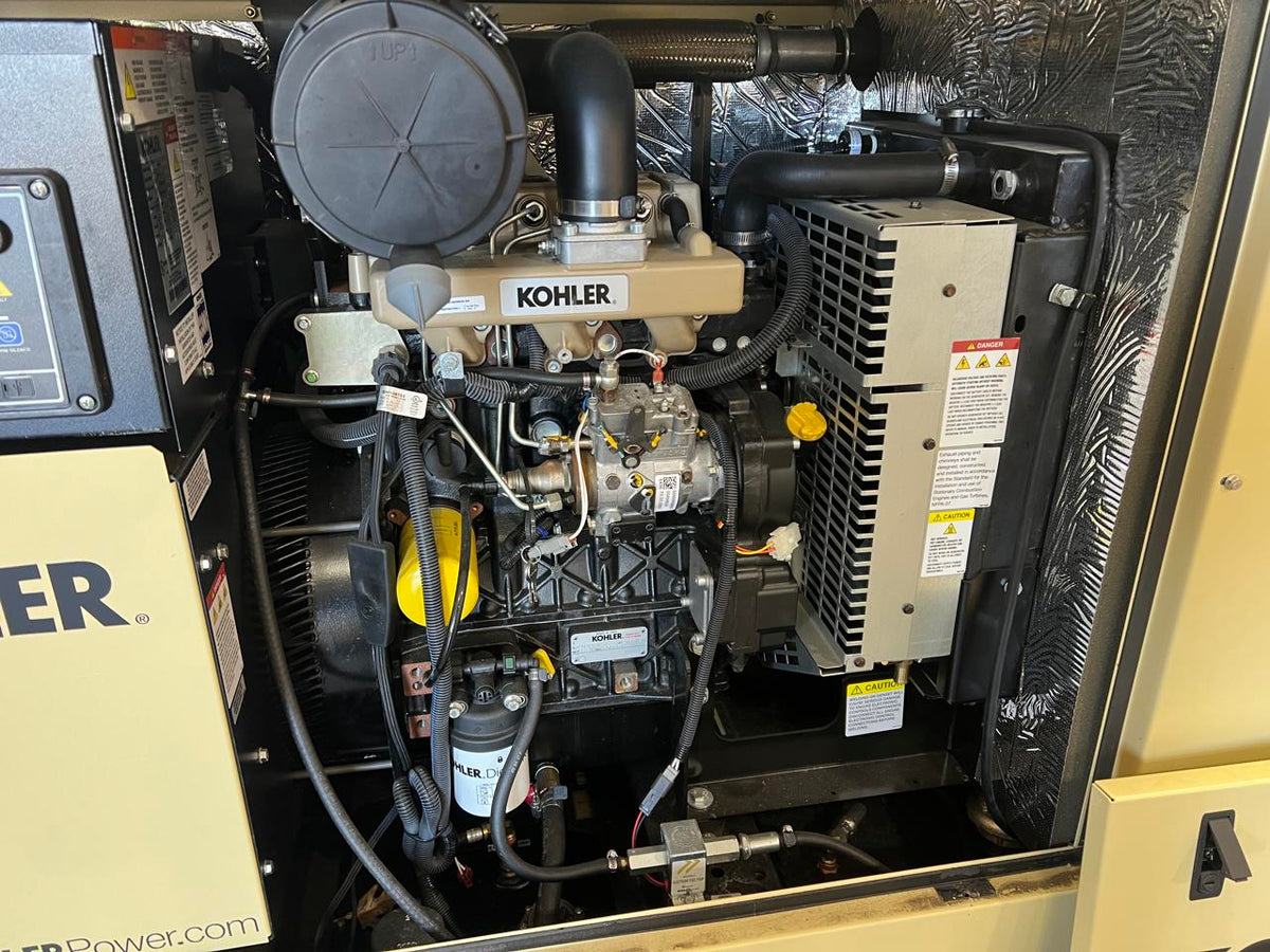 15 kW Kohler Diesel Gen Set, Year – 2021, Sound Attenuated Enclosure and Base Fuel Tank, US EPA Tier 3 Pre Emission Engine