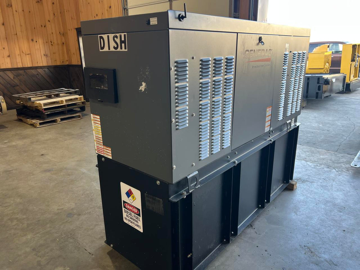 New 15KW Generac Diesel Commerical Genset, Year – 2021, 4 Hours, with Sound Attenuated Enclosure and Base Fuel Tank, US EPA Tier 3 Pre Emission Engine