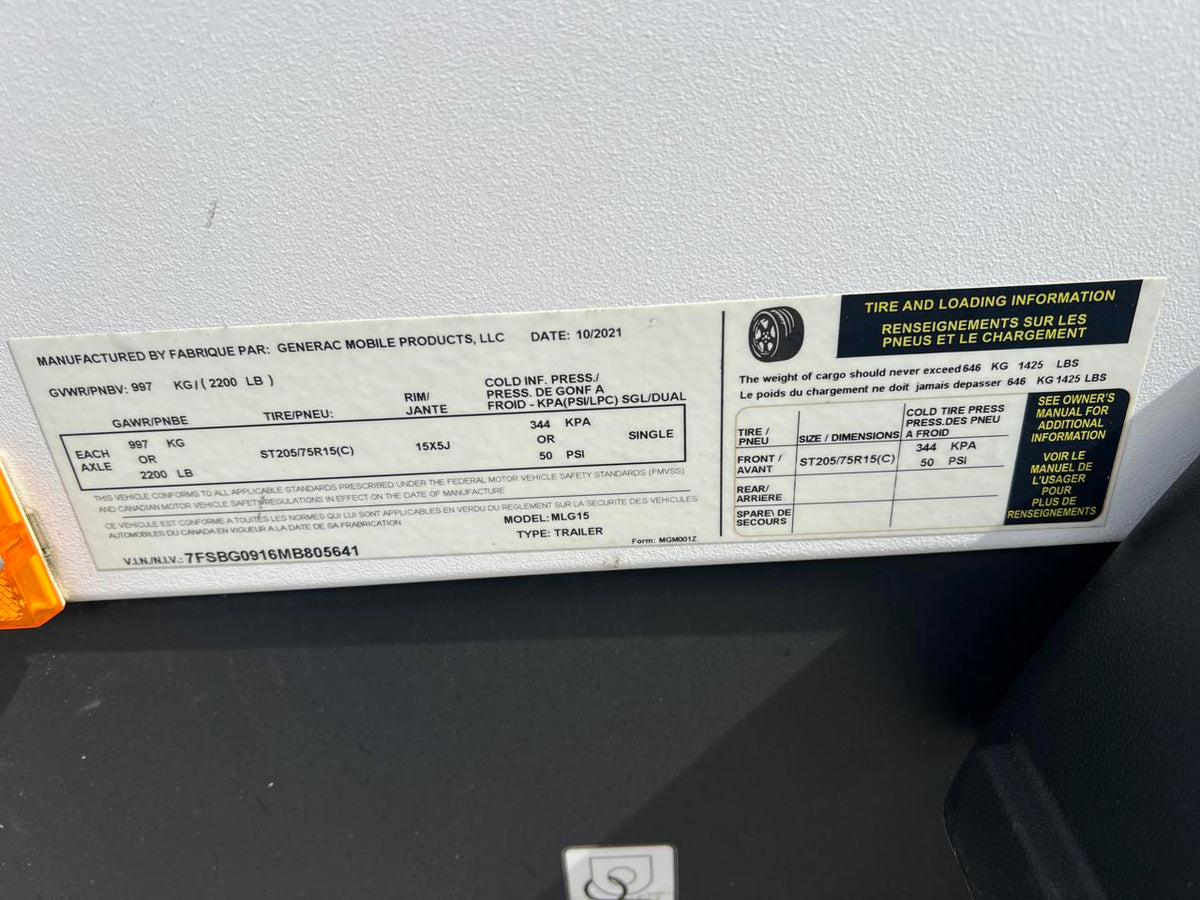 15 kW Generac Portable Generator, Mitsubishi Diesel Engine, Year – 2021, 2283 Hours