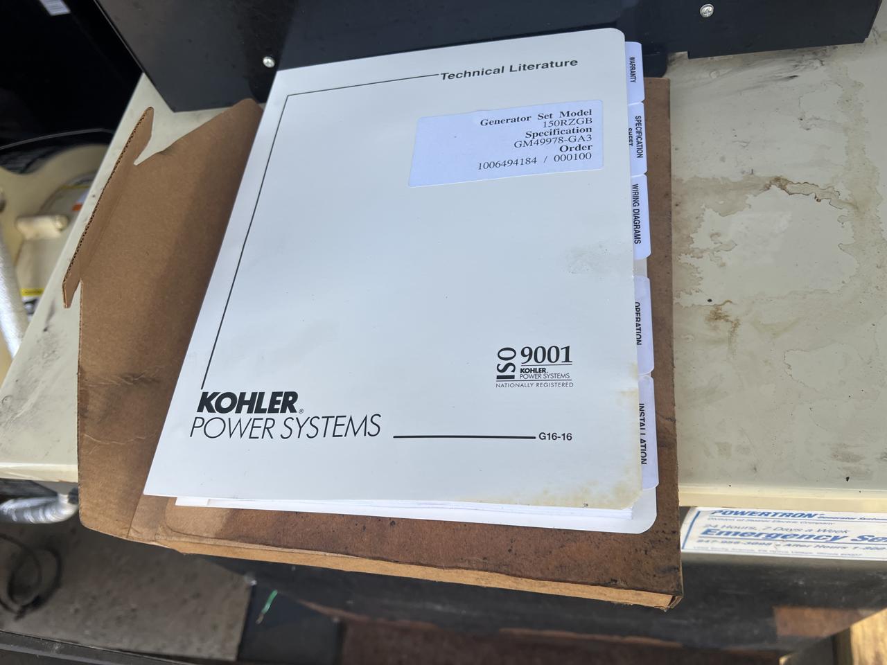 150 kW Kohler Generator GM-8.1L Engine NG/LP With Enclosure