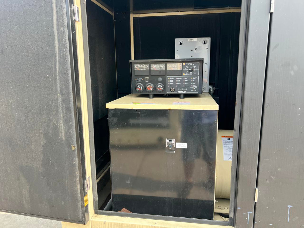 150 kW Kohler Generator, with Sound Attenuated Enclosure and Base Fuel Tank, 6.8 Liter John Deere Engine, Year – 2006, 159 Hours