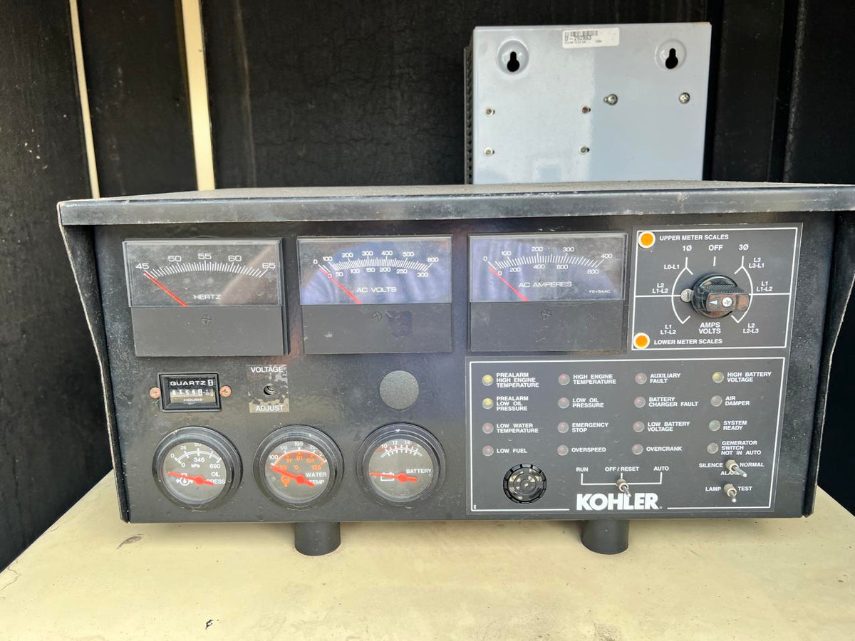 150 kW Kohler Generator, with Sound Attenuated Enclosure and Base Fuel Tank, 6.8 Liter John Deere Engine, Year – 2006, 159 Hours