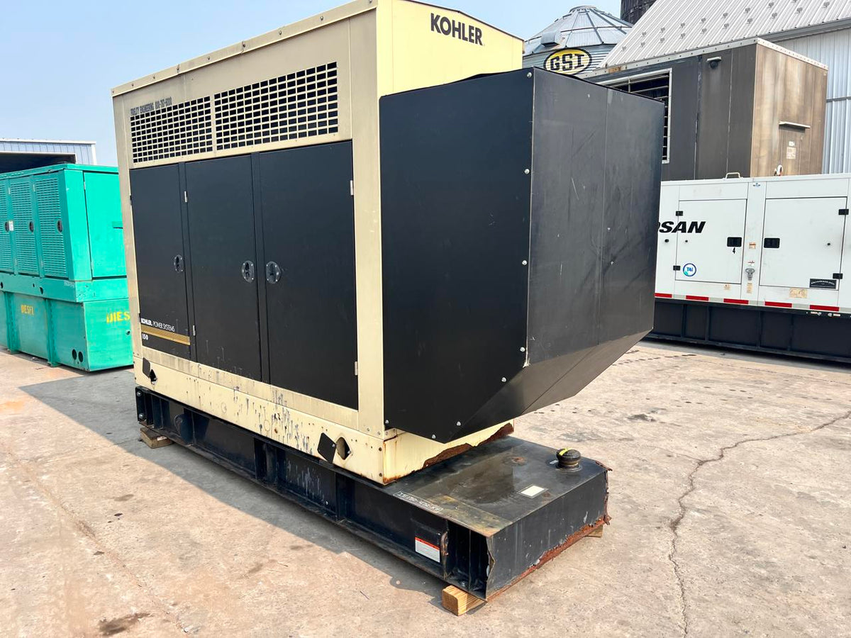 150 kW Kohler Generator, with Sound Attenuated Enclosure and Base Fuel Tank, 6.8 Liter John Deere Engine, Year – 2006, 159 Hours