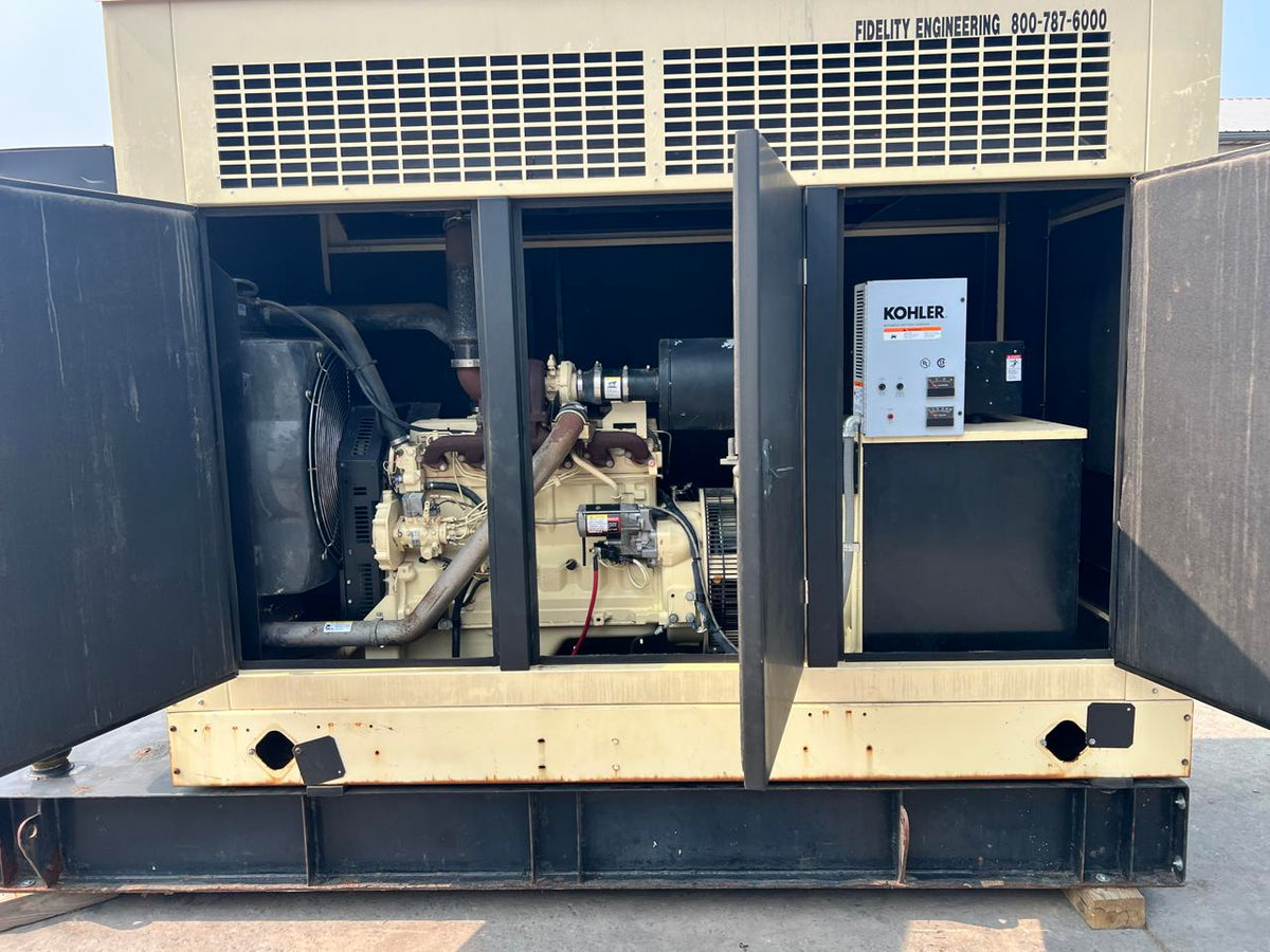 150 kW Kohler Generator, with Sound Attenuated Enclosure and Base Fuel Tank, 6.8 Liter John Deere Engine, Year – 2006, 159 Hours