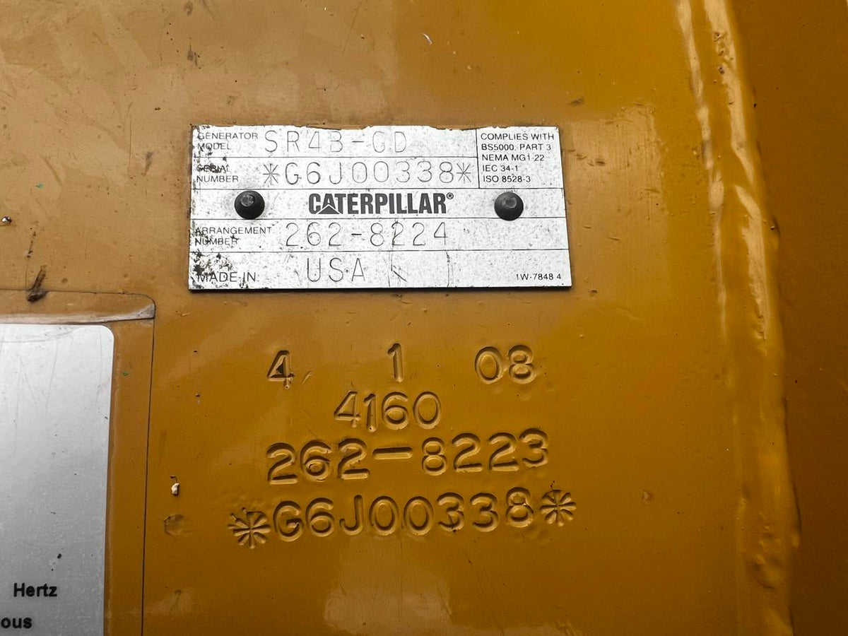 1500 kW 3512C CAT Gen Set , Year – 2008, open skid, 625 Hours, 4160 Volts, US EPA Tier 2 Flex Pre Emissions