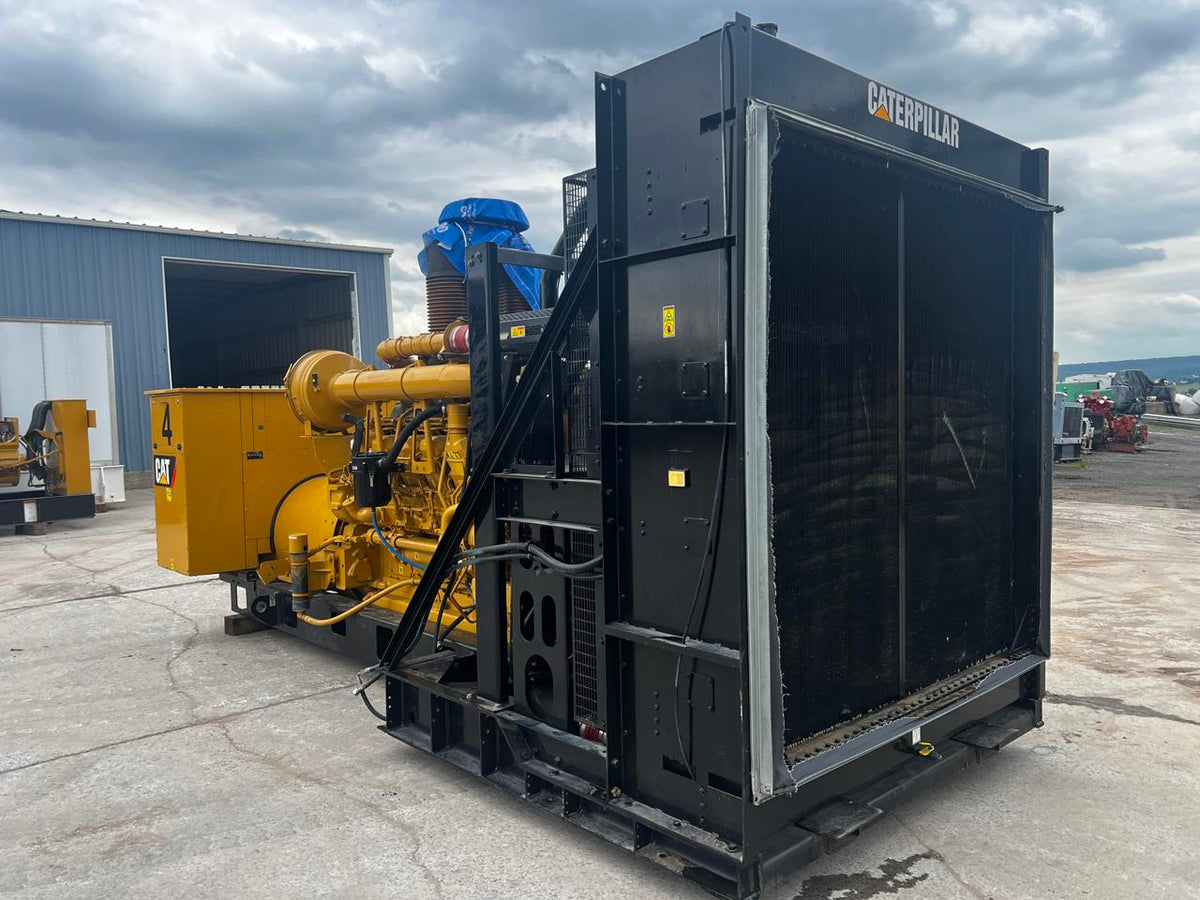 1500 kW 3512C CAT Gen Set , Year – 2008, open skid, 625 Hours, 4160 Volts, US EPA Tier 2 Flex Pre Emissions
