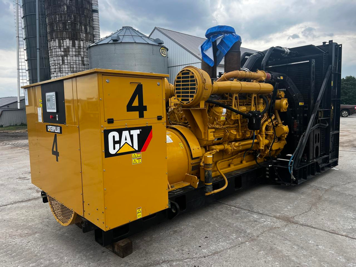 1500 kW 3512C CAT Gen Set , Year – 2008, open skid, 625 Hours, 4160 Volts, US EPA Tier 2 Flex Pre Emissions