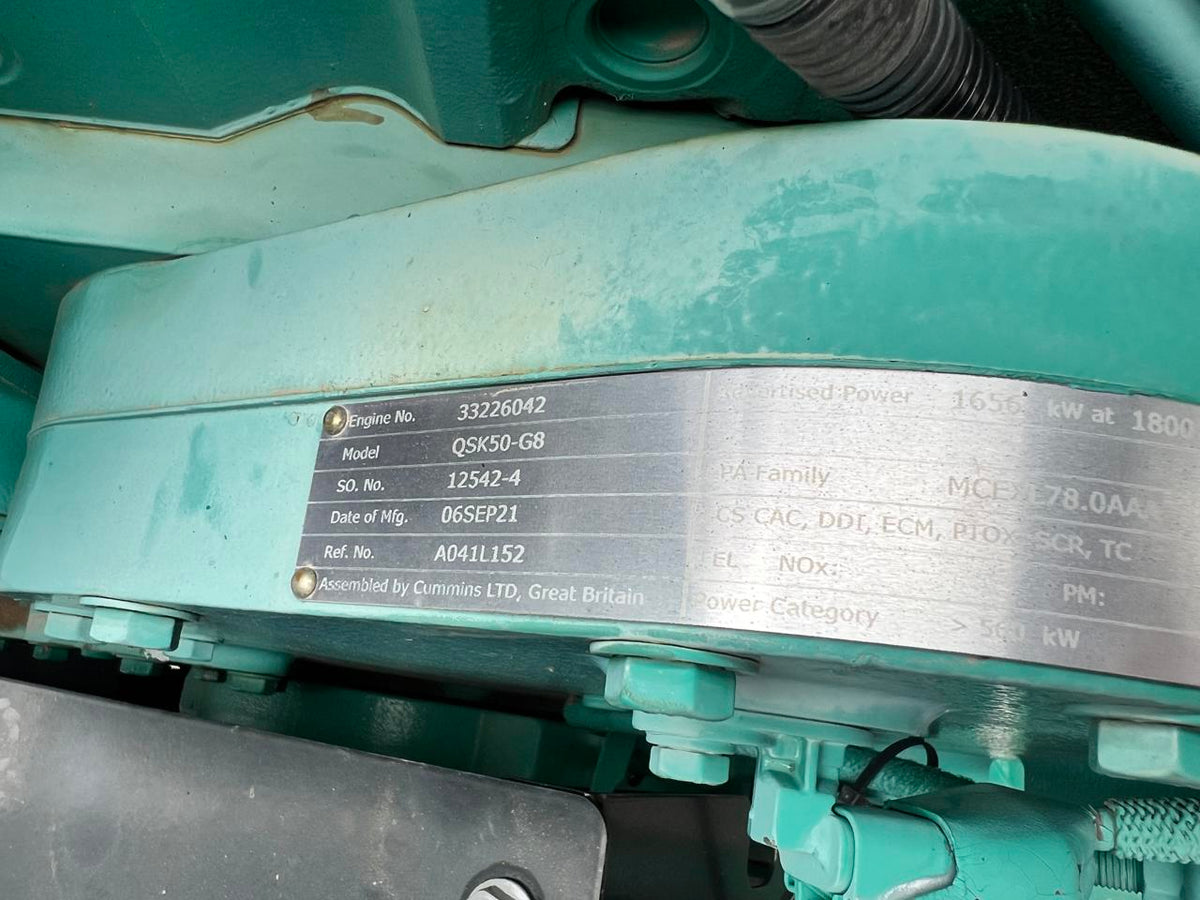 1500 kW Cummins/Onan GenSet QSK50 Liter Engine Year  2021 New Surplus 11 Hours US EPA Tier 4 with Remote after Treatment System Included DSLP1186