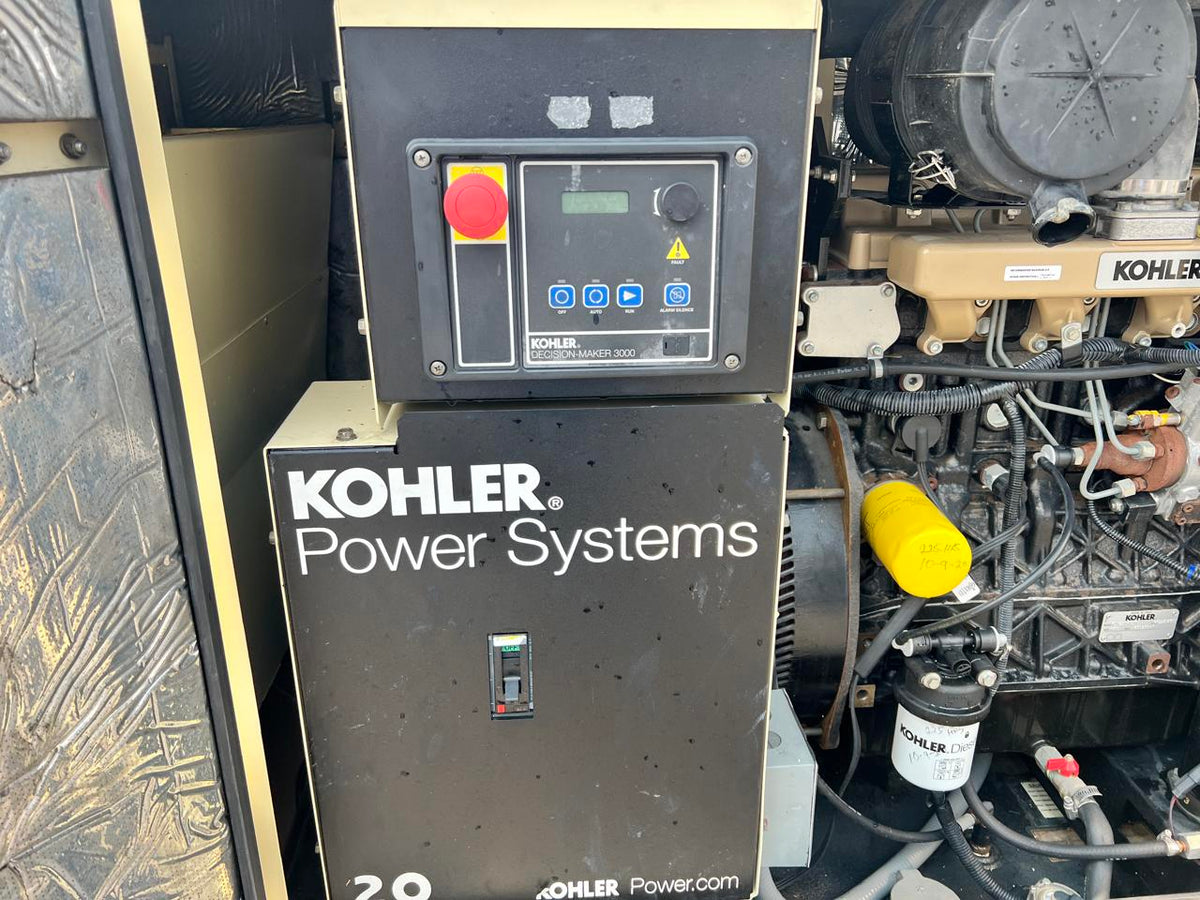 20 kW Kohler Gen Set, with Sound Attenuated Enclosure and Base Fuel Tank, Year – 2016, 240 Hours, Pre Emission Engine