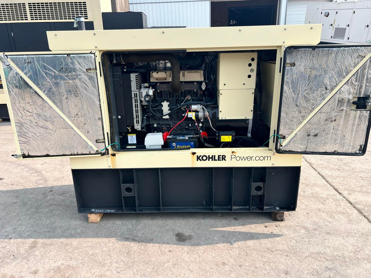 20 kW Kohler Gen Set, with Sound Attenuated Enclosure and Base Fuel Tank, Year – 2016, 240 Hours, Pre Emission Engine