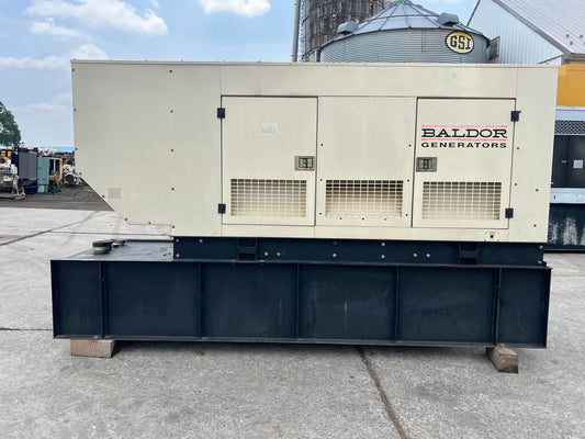 200 kW Baldor Generator with Sound Attenuated Enclosure and Base Fuel Tank, 68 Liter John Deere Engine, Year – 2009, 265 Hours, US EPA Tier 3 Pre Emissions