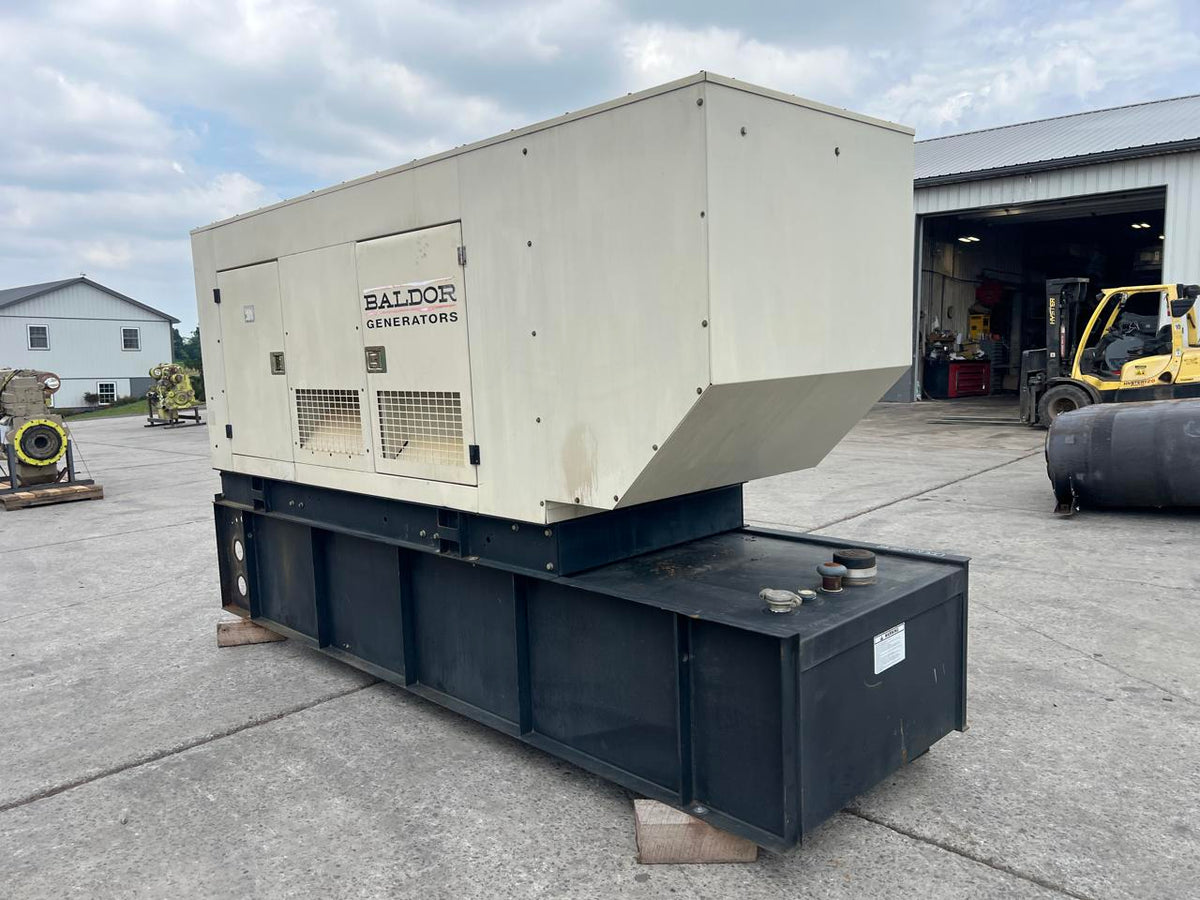 200 kW Baldor Generator with Sound Attenuated Enclosure and Base Fuel Tank, 68 Liter John Deere Engine, Year – 2009, 265 Hours, US EPA Tier 3 Pre Emissions