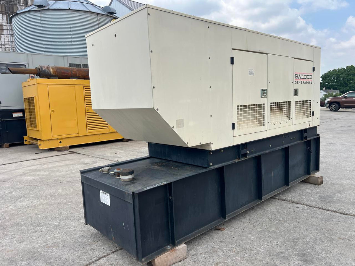 200 kW Baldor Generator with Sound Attenuated Enclosure and Base Fuel Tank, 68 Liter John Deere Engine, Year – 2009, 265 Hours, US EPA Tier 3 Pre Emissions