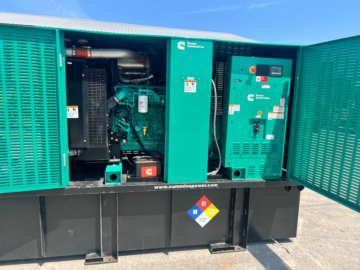 200 kW Cummins/Onan Generator, with Enclosure and Base Fuel Tank, 6.7 Cummins Engine, Year – 2016, 313 Hours, US EPA Tier 3 Pre Emission Engine