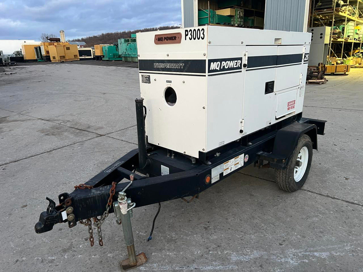 25 kW MQ Power Portable Rental Grade Generator, Isuzu Engine, Year – 2005, Sound Attenuated Enclosure, with Voltage Selector Switch