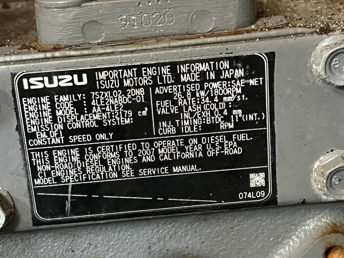 MQ Power Portable Rental Grade Generator, Isuzu Engine, Year – 2007, With Voltage Selector Switch