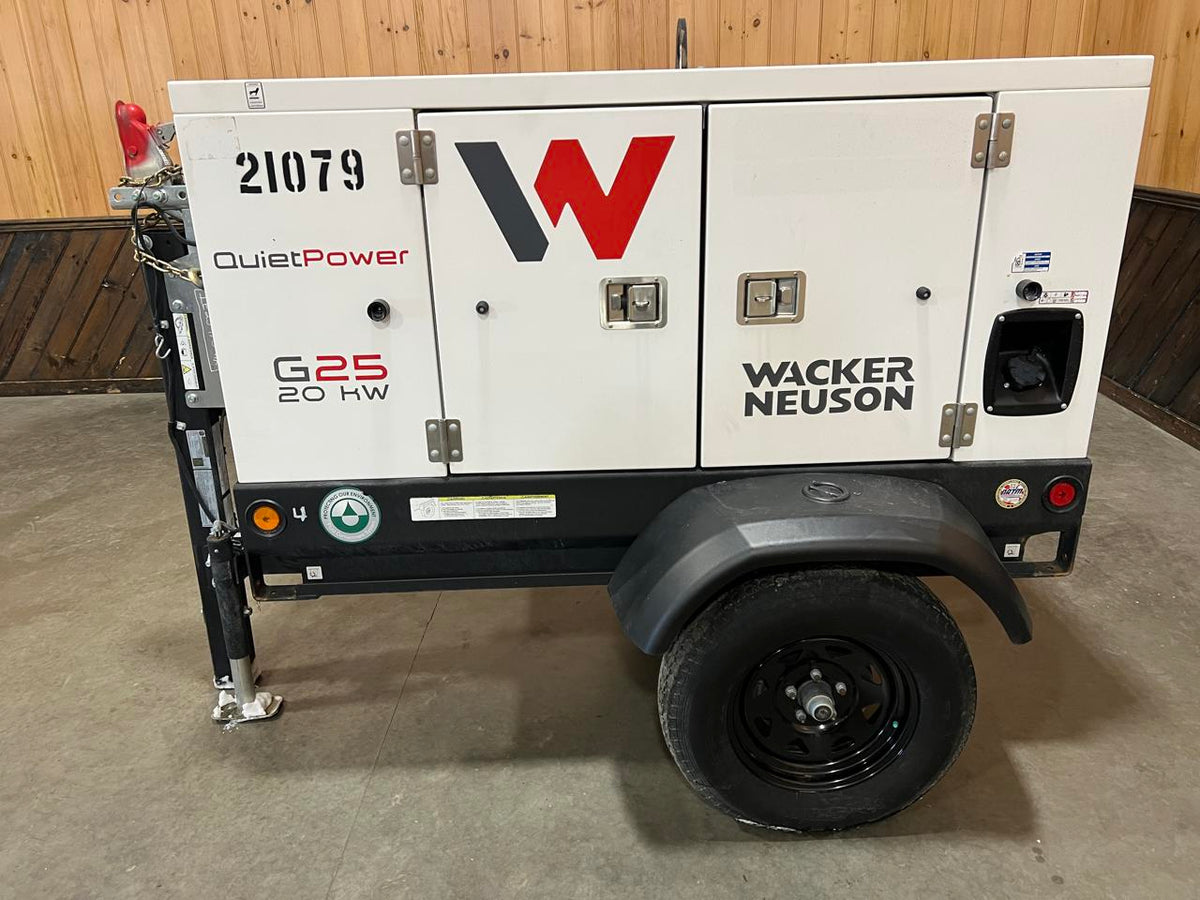 25 kW Wacker Neuson Portable Rental Grade Generator, with Voltage Selector Switch, Kohler Engine, Year – 2022, 1560 Hours