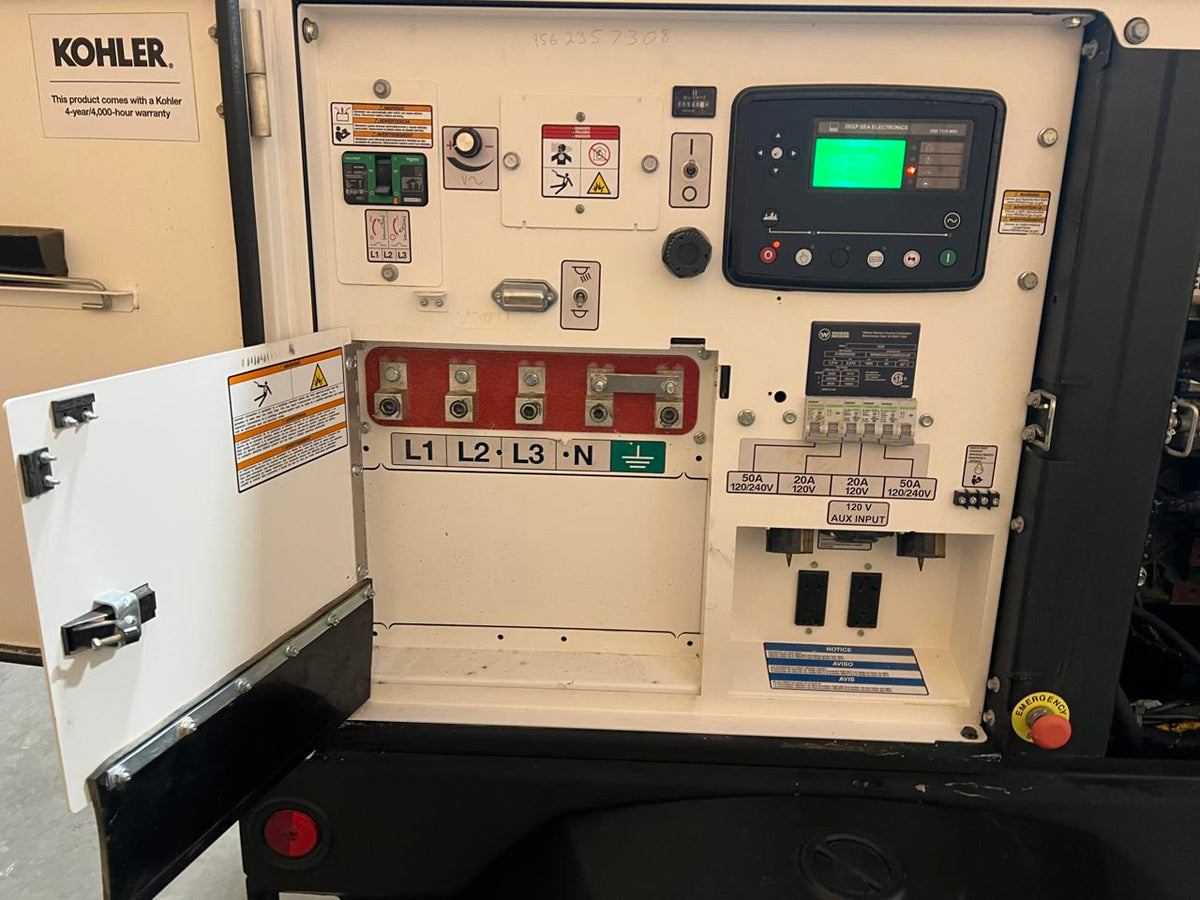 25 kW Wacker Neuson Portable Rental Grade Generator, with Voltage Selector Switch, Kohler Engine, Year – 2022, 1560 Hours