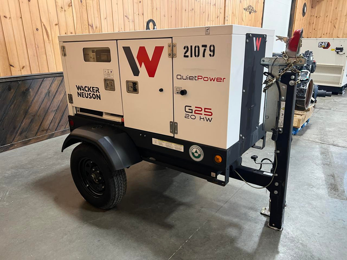 25 kW Wacker Neuson Portable Rental Grade Generator, with Voltage Selector Switch, Kohler Engine, Year – 2022, 1560 Hours