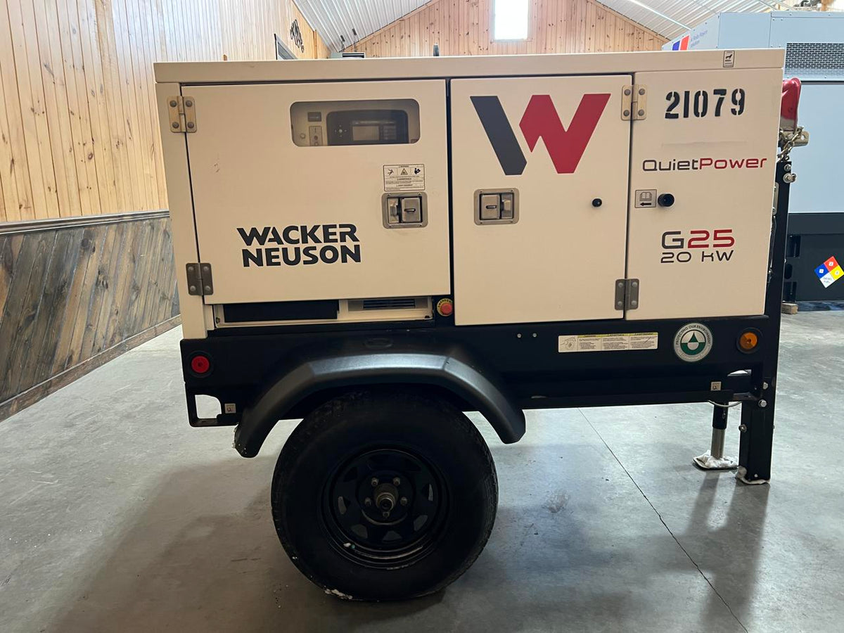 25 kW Wacker Neuson Portable Rental Grade Generator, with Voltage Selector Switch, Kohler Engine, Year – 2022, 1560 Hours