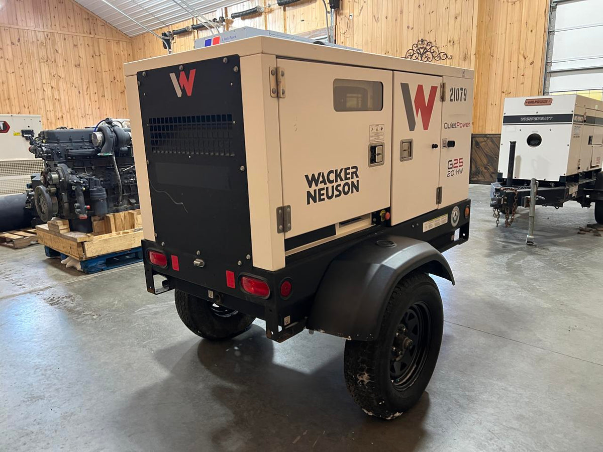 25 kW Wacker Neuson Portable Rental Grade Generator, with Voltage Selector Switch, Kohler Engine, Year – 2022, 1560 Hours
